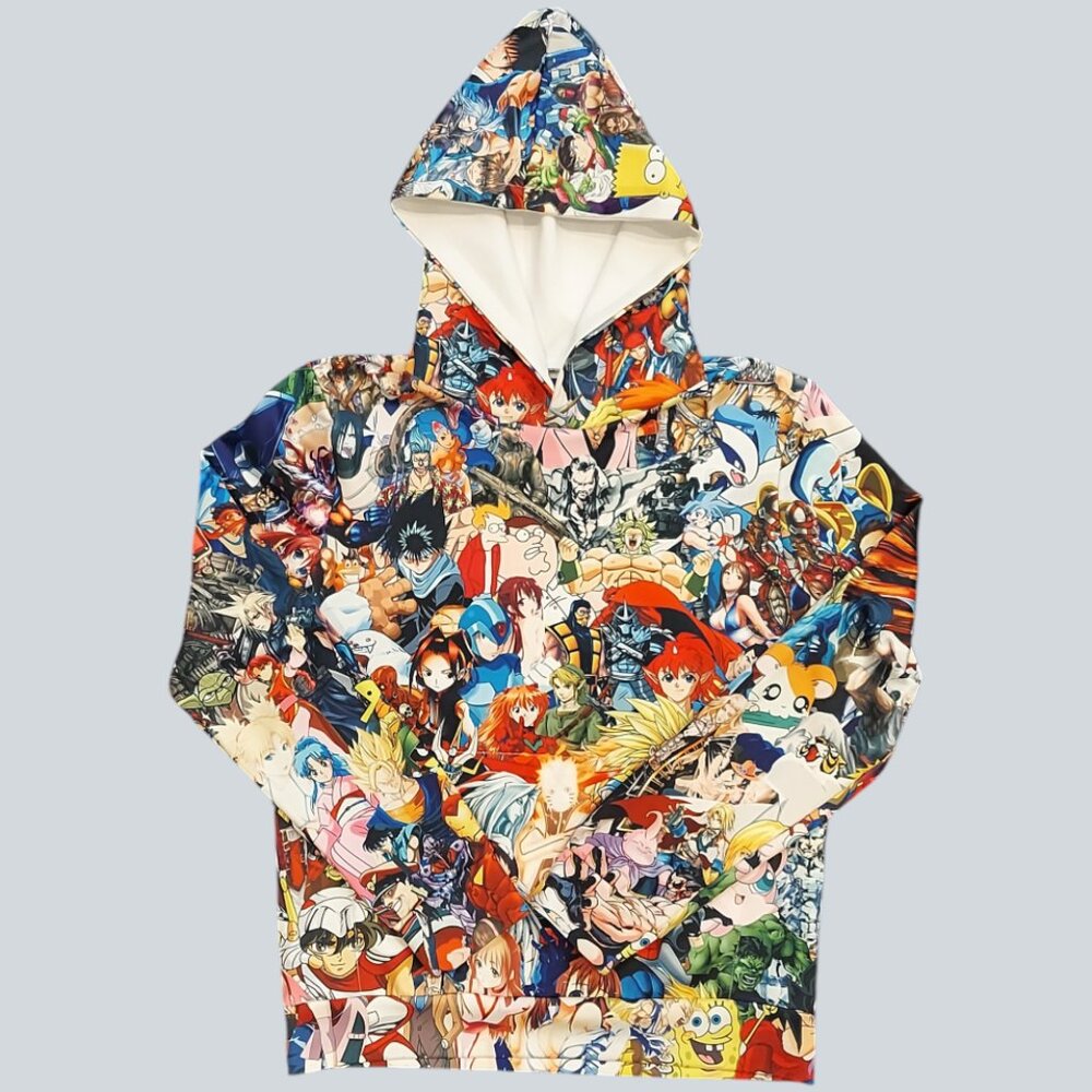 NEWCOSPLAY CARTOON/ANIME 3D GRAPHIC PULLOVER HOODIE WITH POCKET (XL)